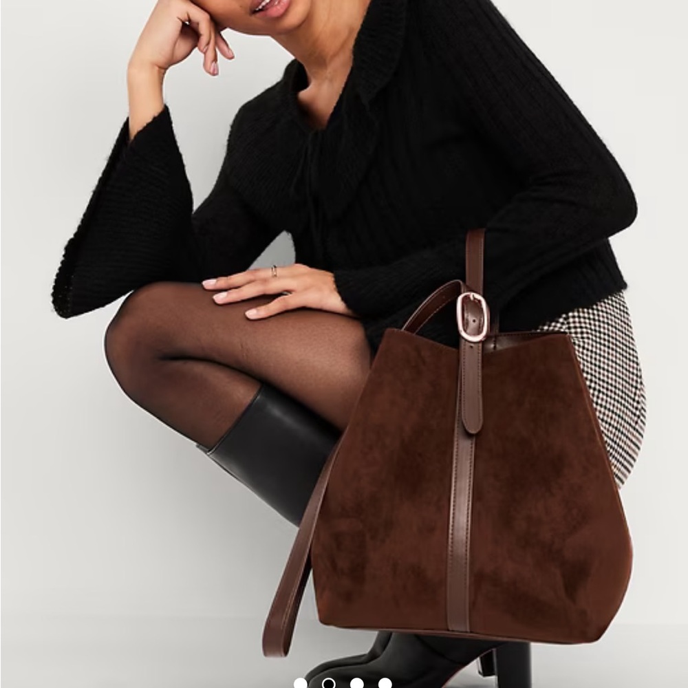 Old Navy Medium Brown Suede Shoulder Bag